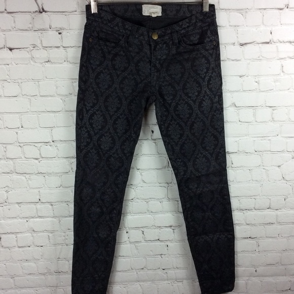 Current/Elliott The Ankle Skinny Black Brocade 26 - Picture 4 of 16
